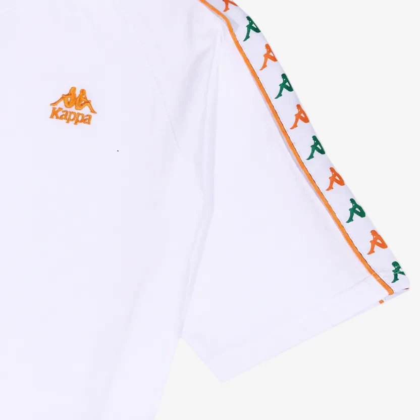 222 Banda Ninon T-Shirt - White Green Tee Orange - Image 3