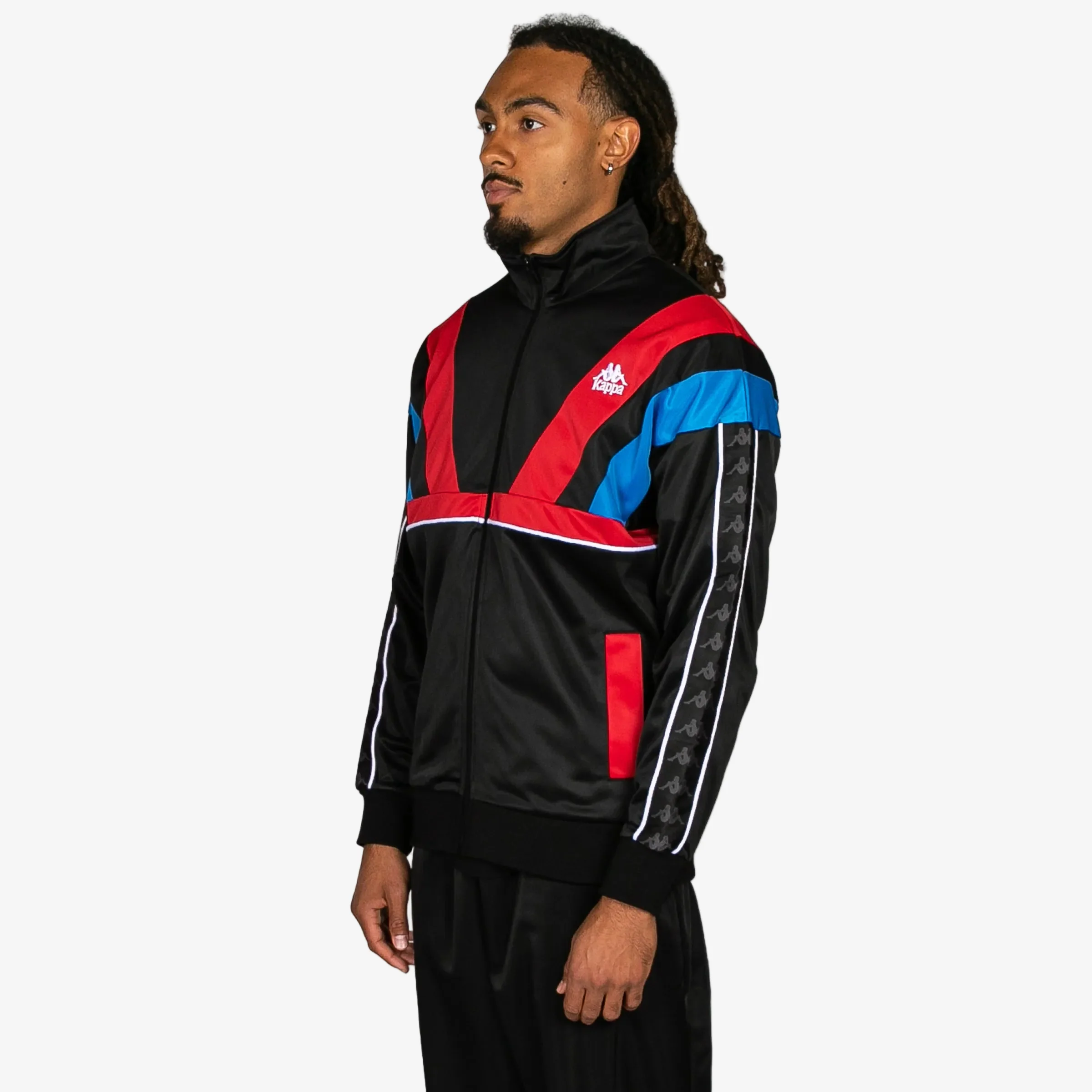 222 Banda Orlando Zip Up Fleece - Black Red Racing Blue Sea - Image 2