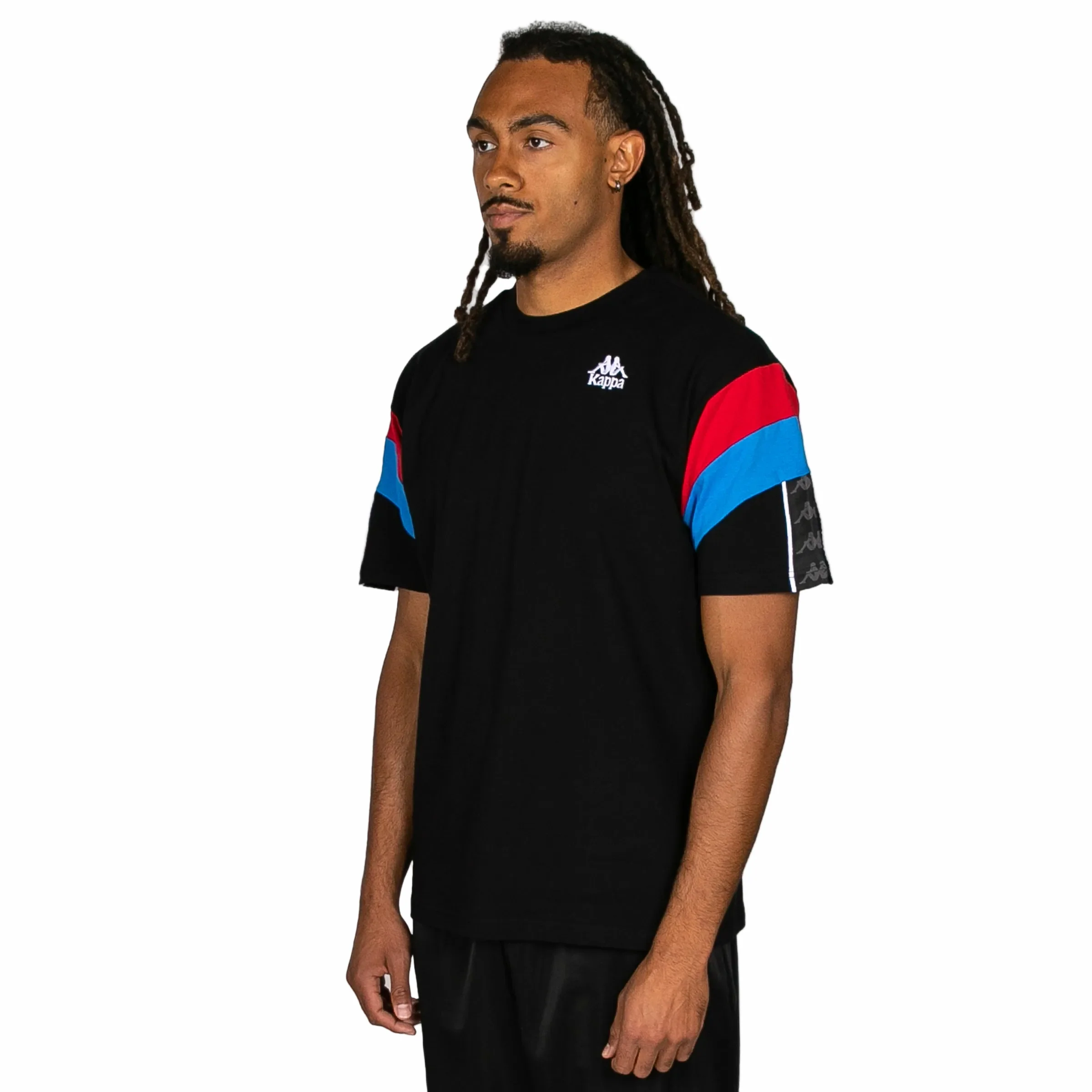222 Banda Otto T-Shirt - Black Red Racing Blue Sea - Image 3