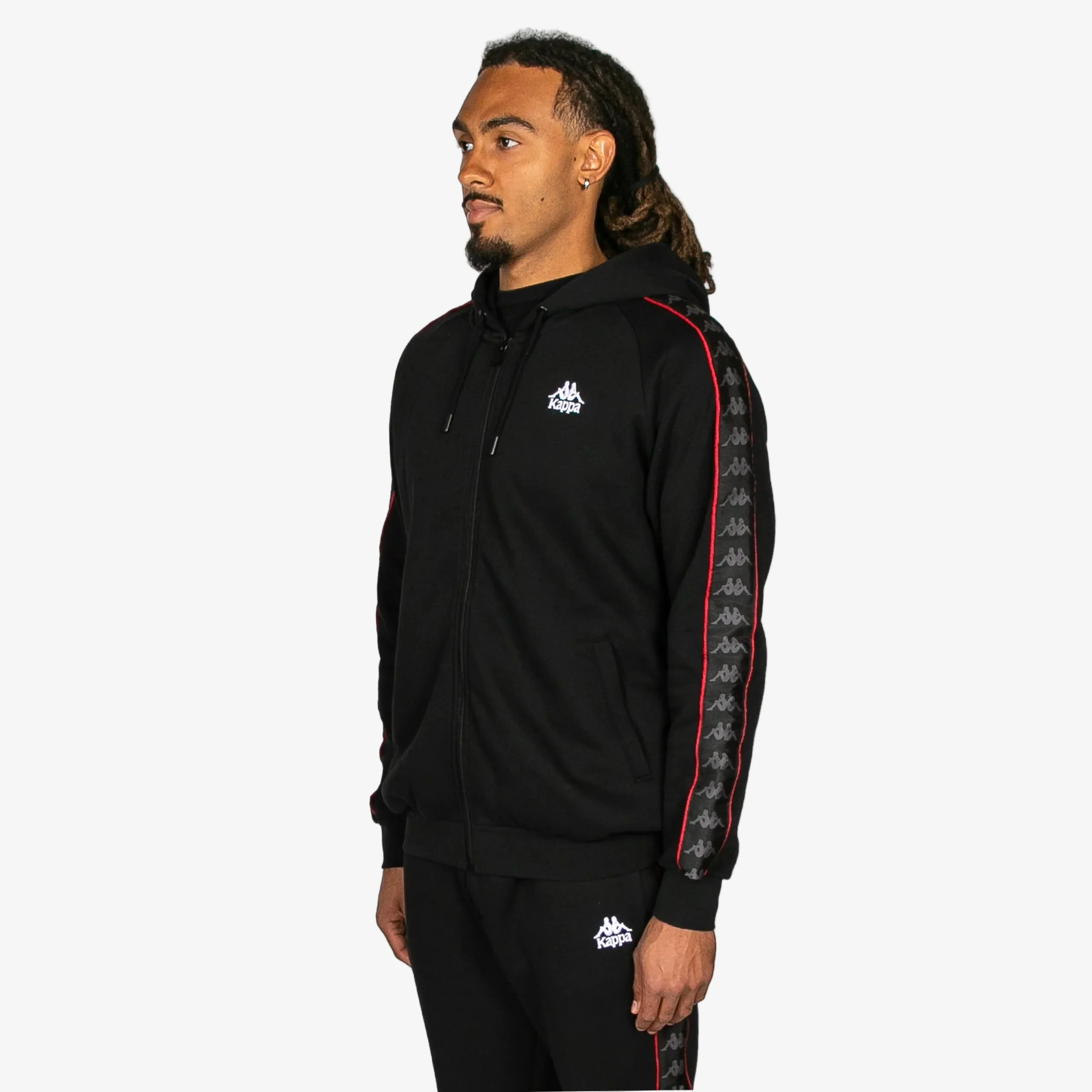 222 Banda Zamin 4 Zip Up Hoodie - Black Red Racing White - Image 2