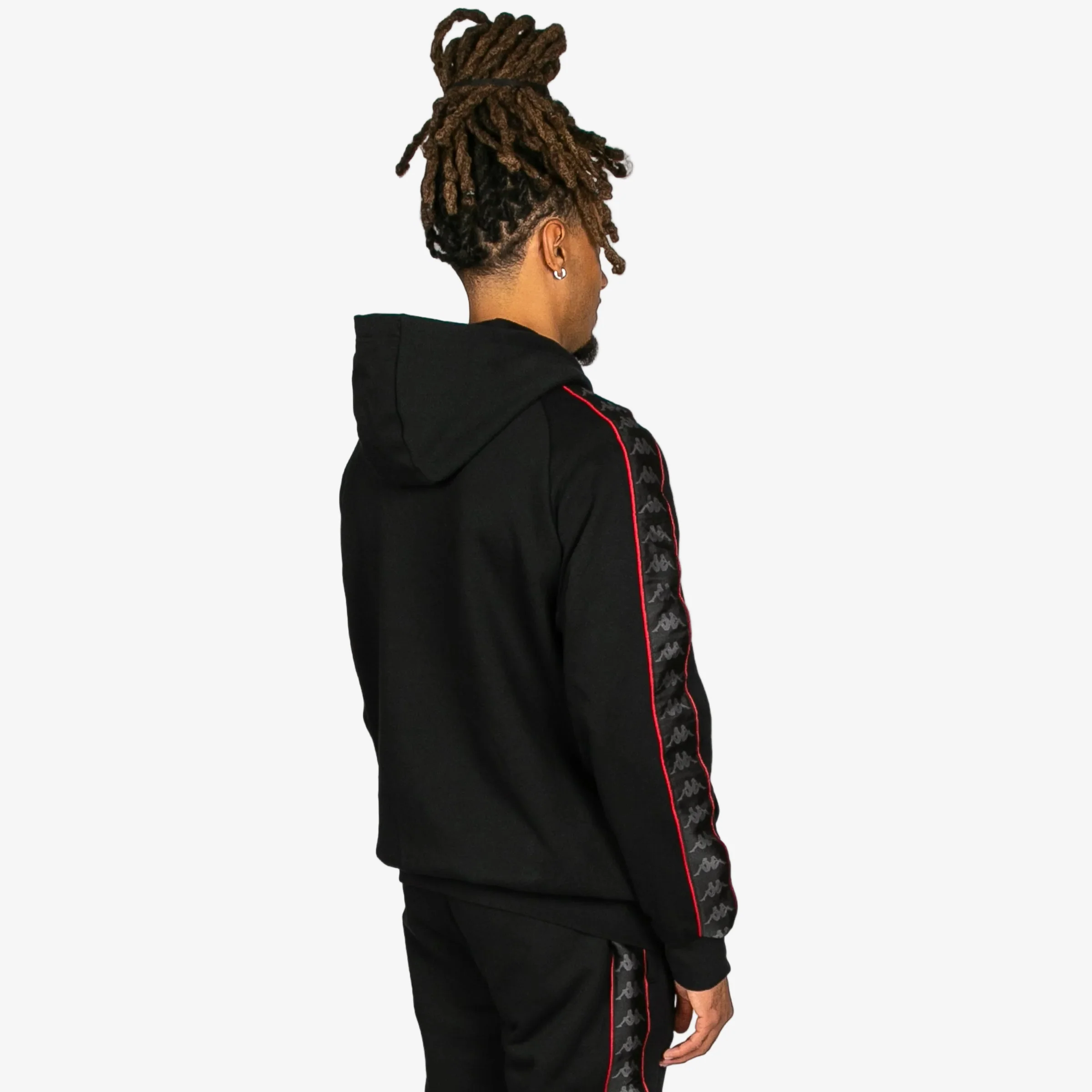 222 Banda Zamin 4 Zip Up Hoodie - Black Red Racing White - Image 4