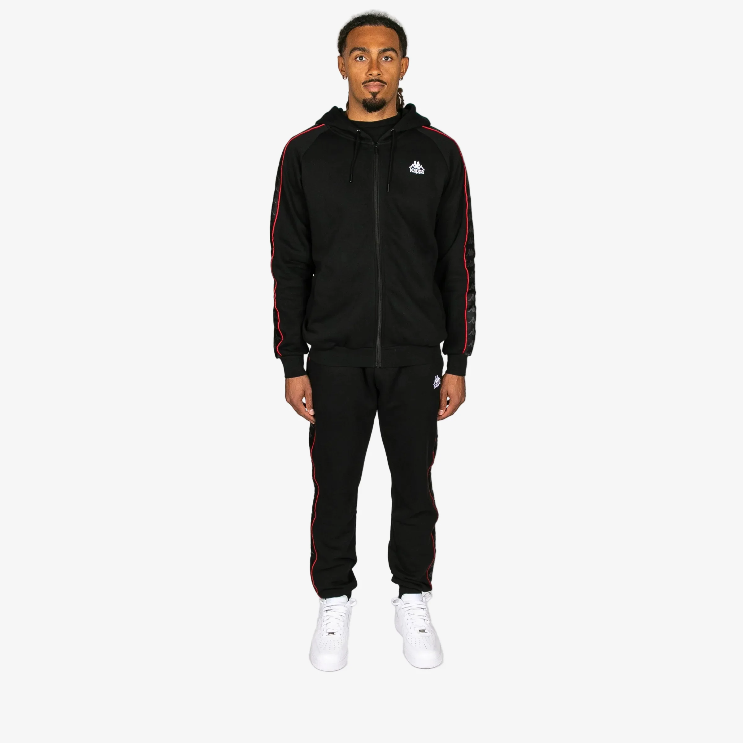222 Banda Zamin 4 Zip Up Hoodie - Black Red Racing White - Image 6