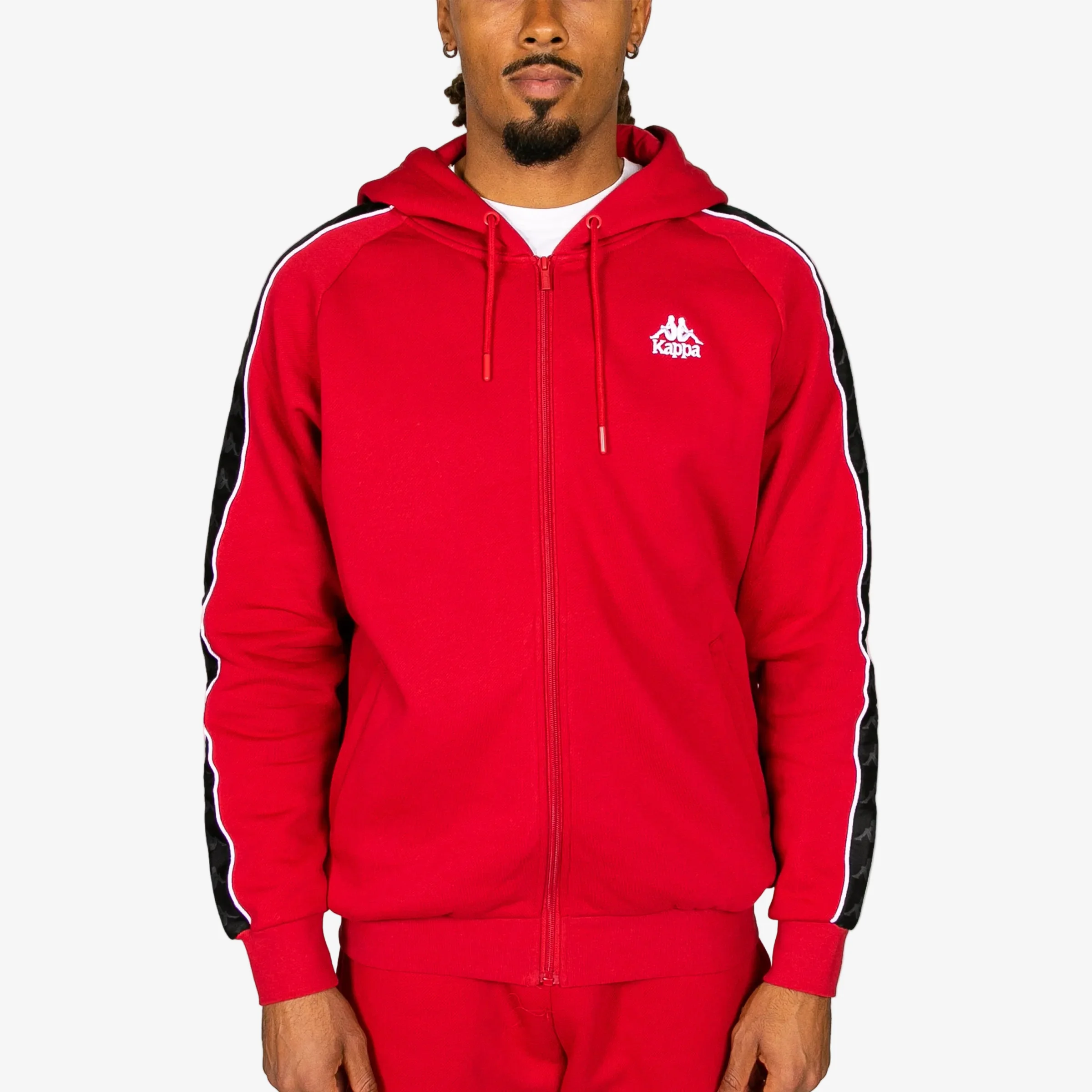 222 Banda Zamin 4 Zip Up Hoodie - Red Racing Black White