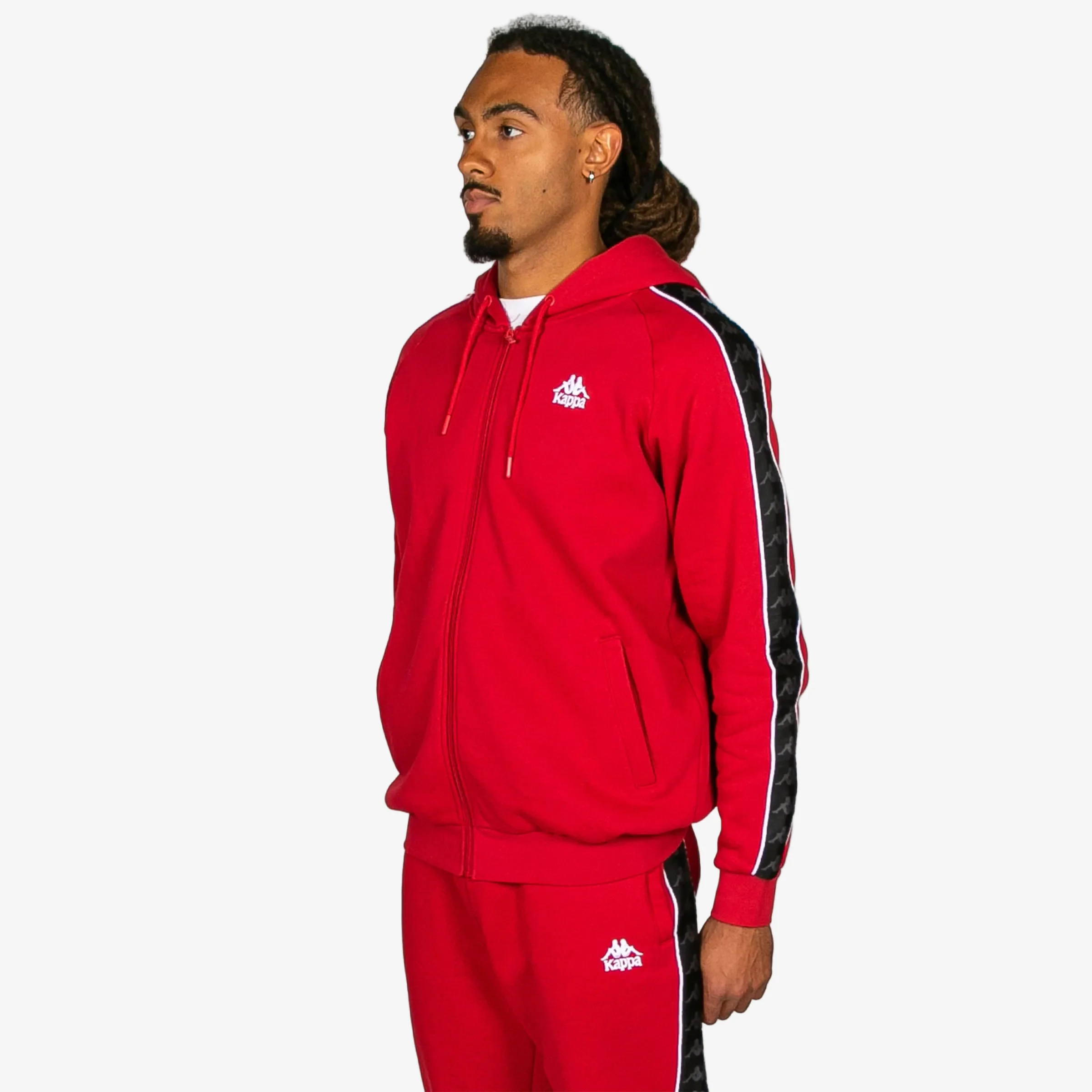 222 Banda Zamin 4 Zip Up Hoodie - Red Racing Black White - Image 2