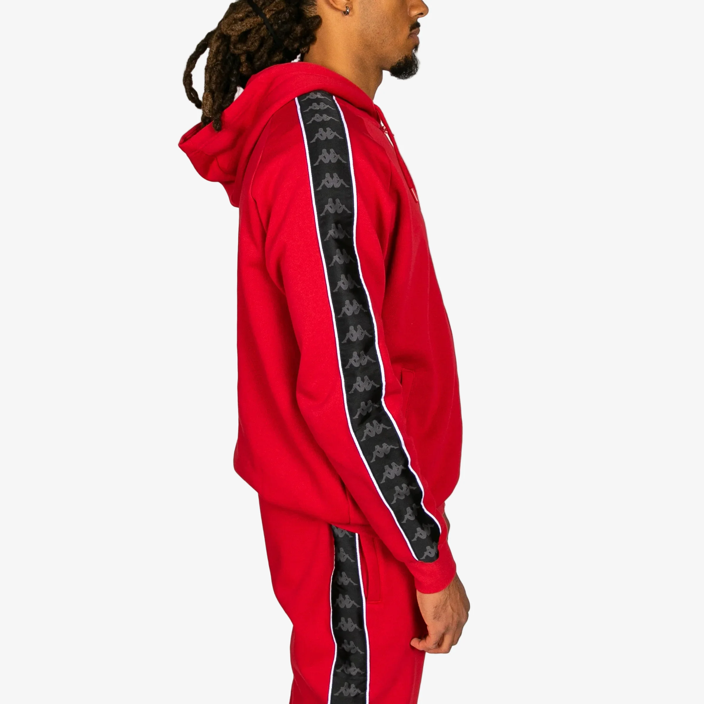 222 Banda Zamin 4 Zip Up Hoodie - Red Racing Black White - Image 3