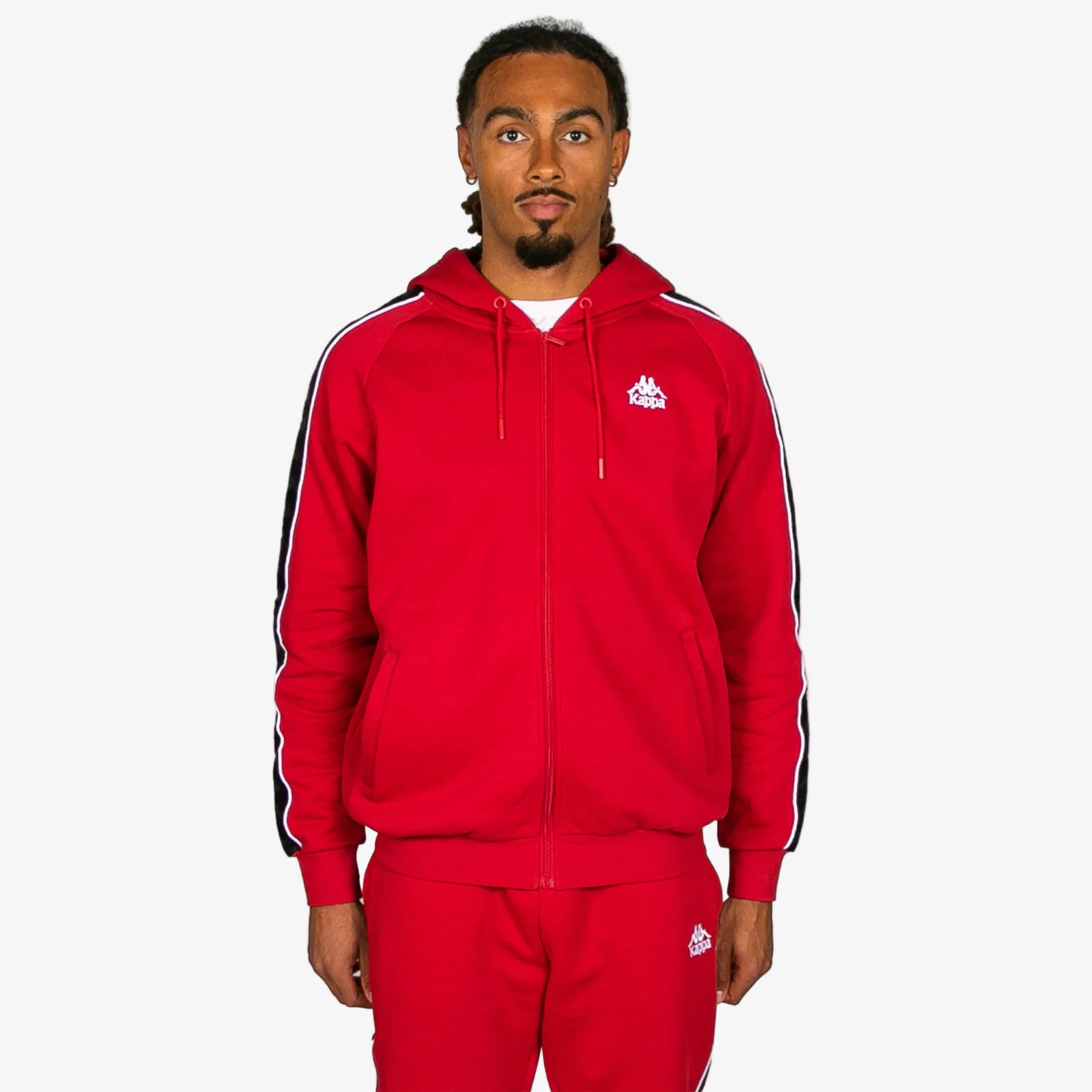 222 Banda Zamin 4 Zip Up Hoodie - Red Racing Black White - Image 5